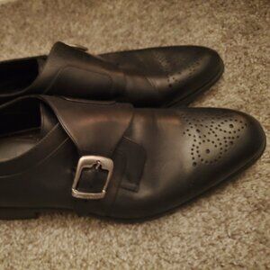 Bruno Magli Black Oxfords with Silver Buckle